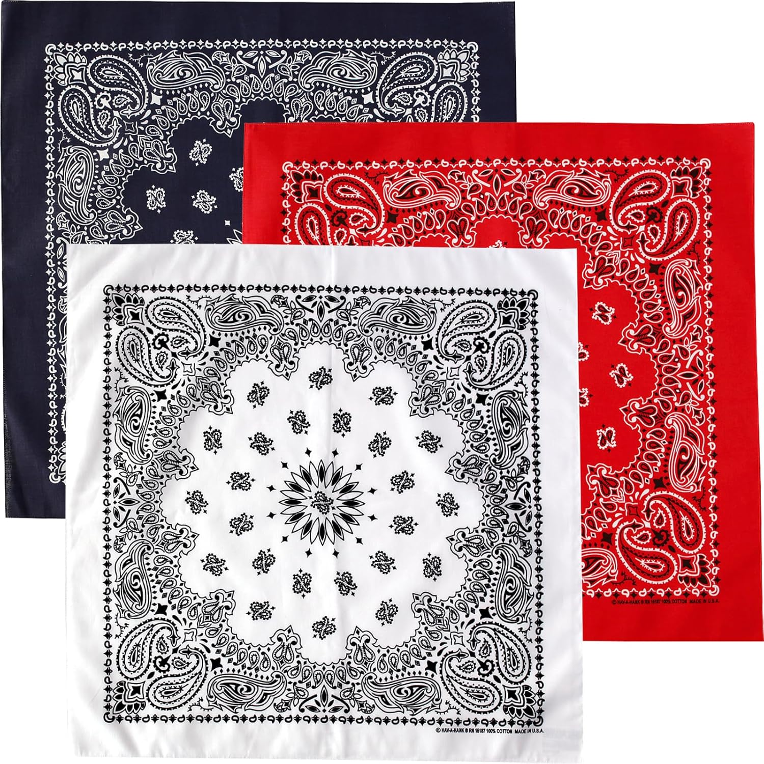 Amazon | [ハバハンク] 3枚セット 全25パターン MADE IN USA 55cm×55cm